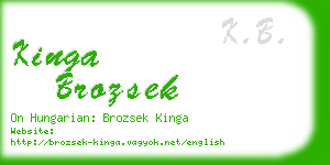 kinga brozsek business card